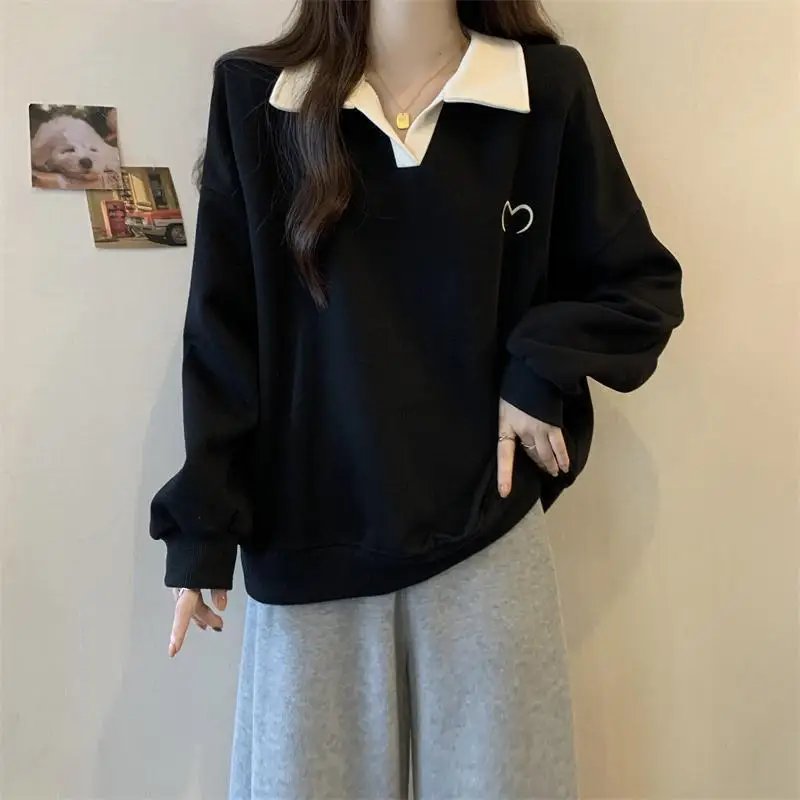 Plus Size Casual Polo Hoodie