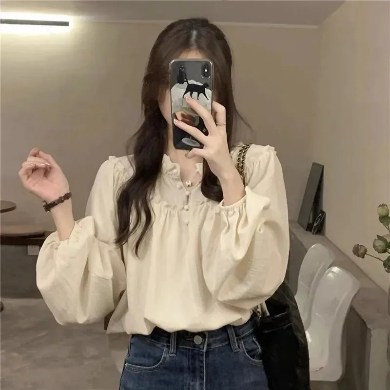 Chic Retro Puff Sleeve Blouse