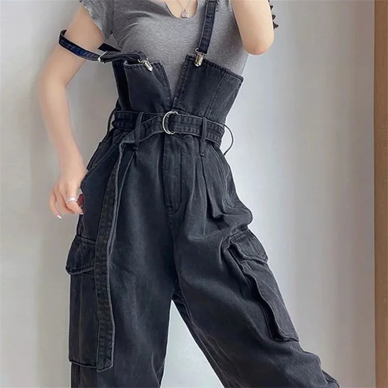 Chic Wide-Leg Denim Overalls