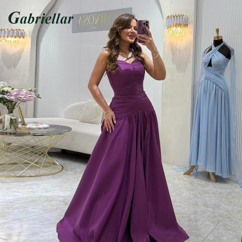Elegant Strapless Satin Maxi Dress
