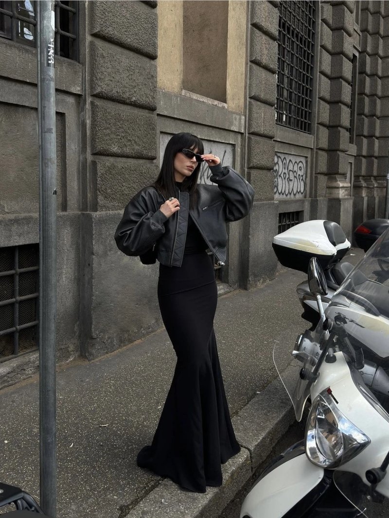 Chic Black Quilted Biker Jacket