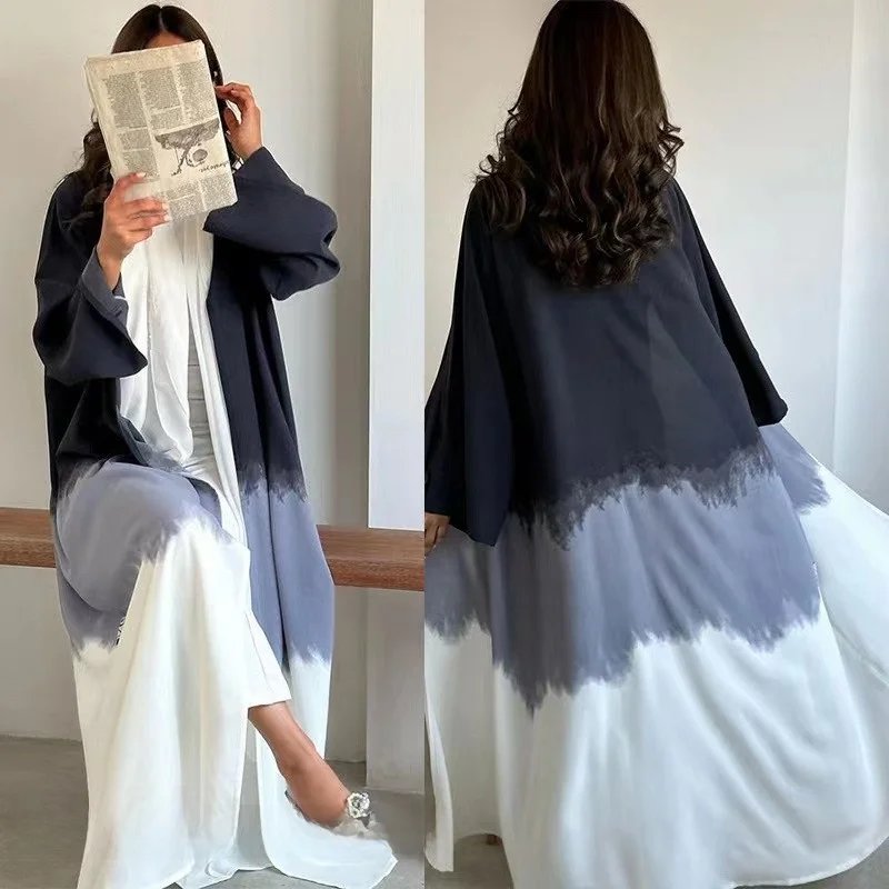 Chic Tie Dye Maxi Cardigan Dress