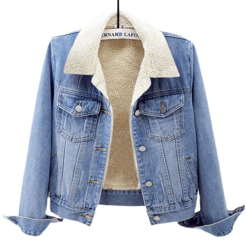 Women's Warm Fleece Denim Jacket