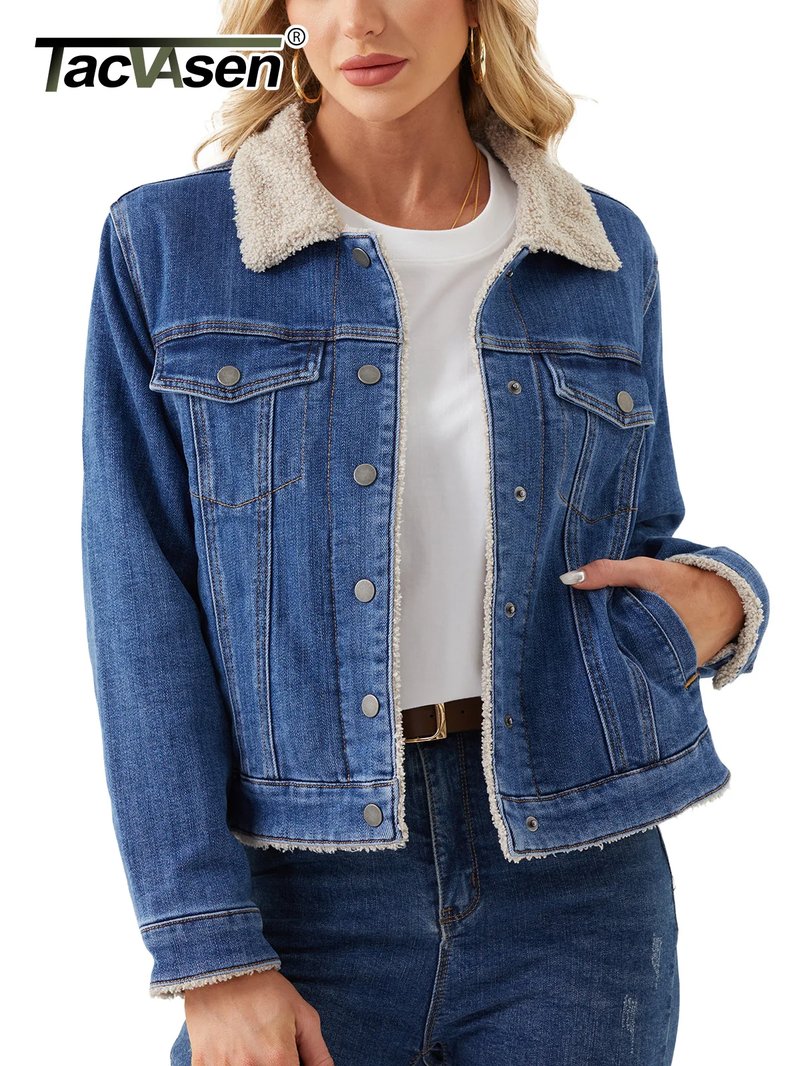 TACVASEN Women's Warm Denim Jacket