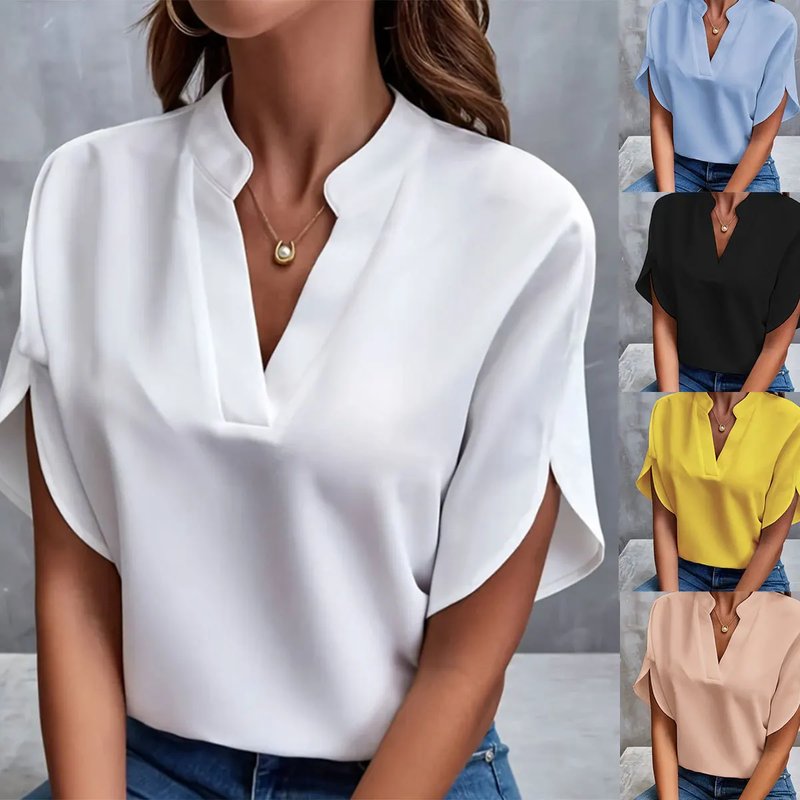 Elegant V-Neck Chiffon Blouse