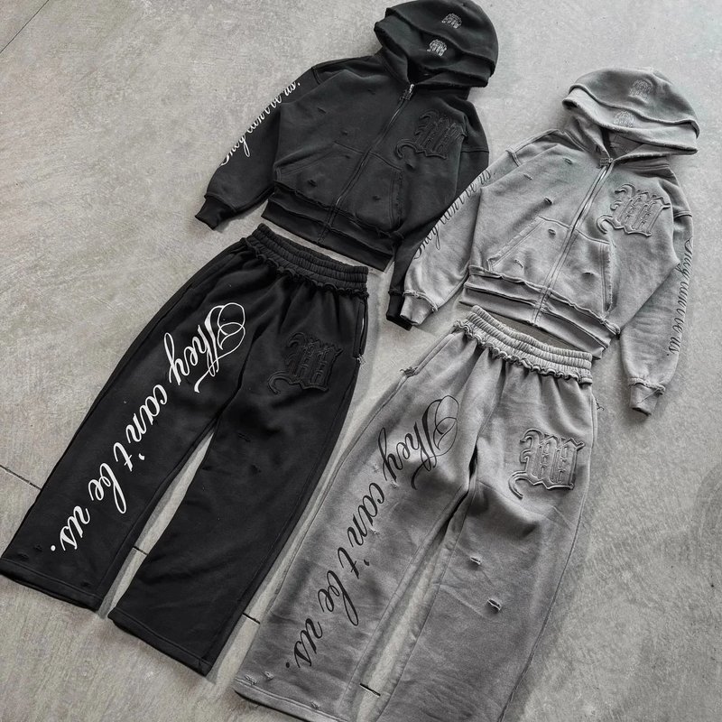 Trendy Hip Hop Hoodie and Pants Set