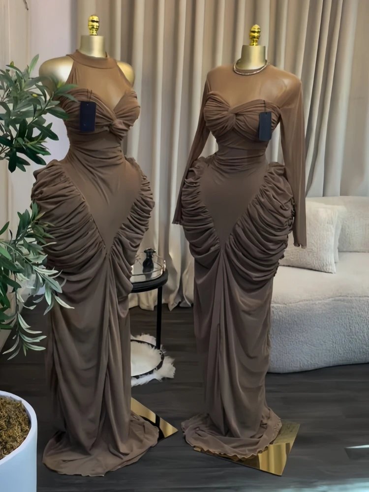 Trendy Long Sleeve Maxi Dress