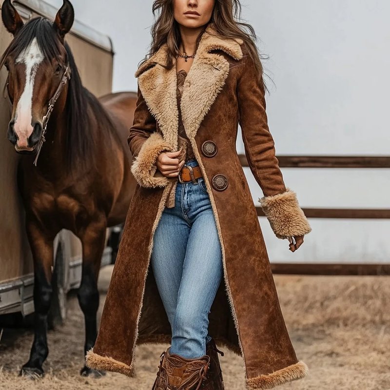 Stylish Women's Retro Denim Trench Coat