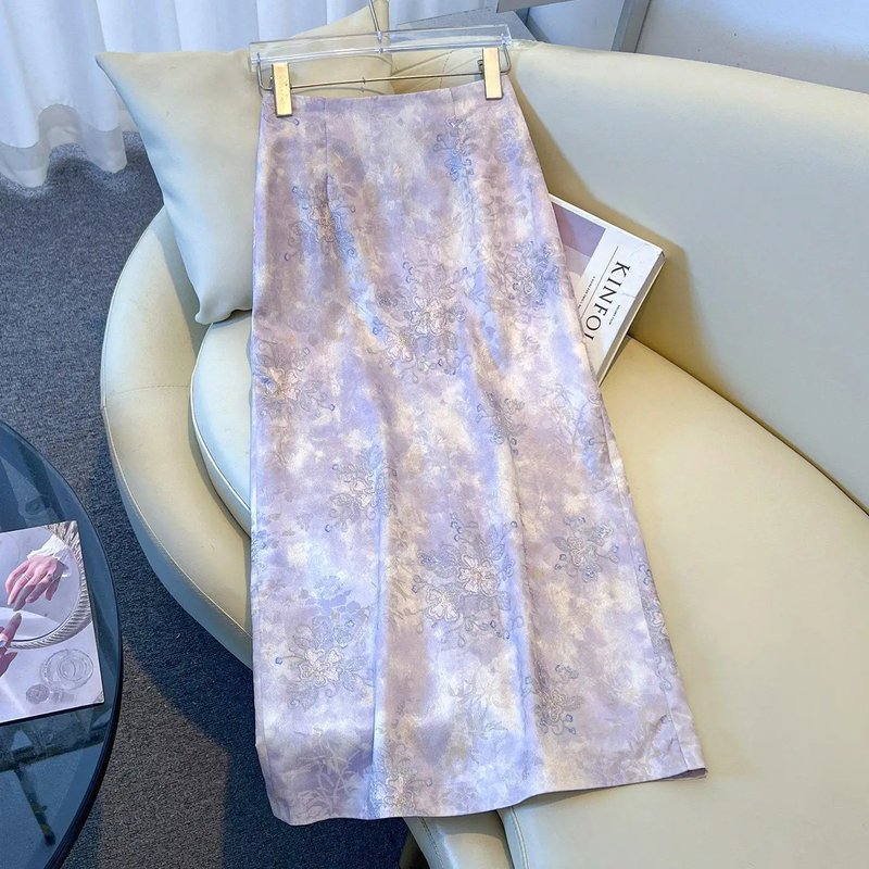 Chic High-Waist Satin Skirt