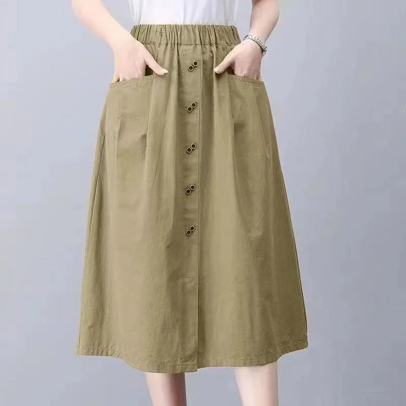 Casual A-line Midi Skirt for Women