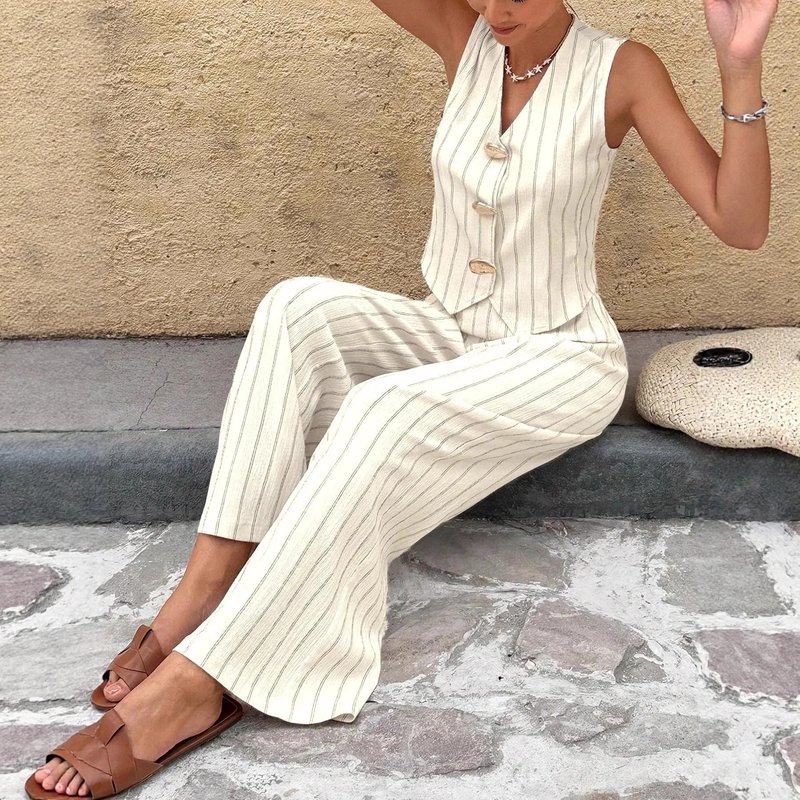 Elegant Women's Pinstripe Set