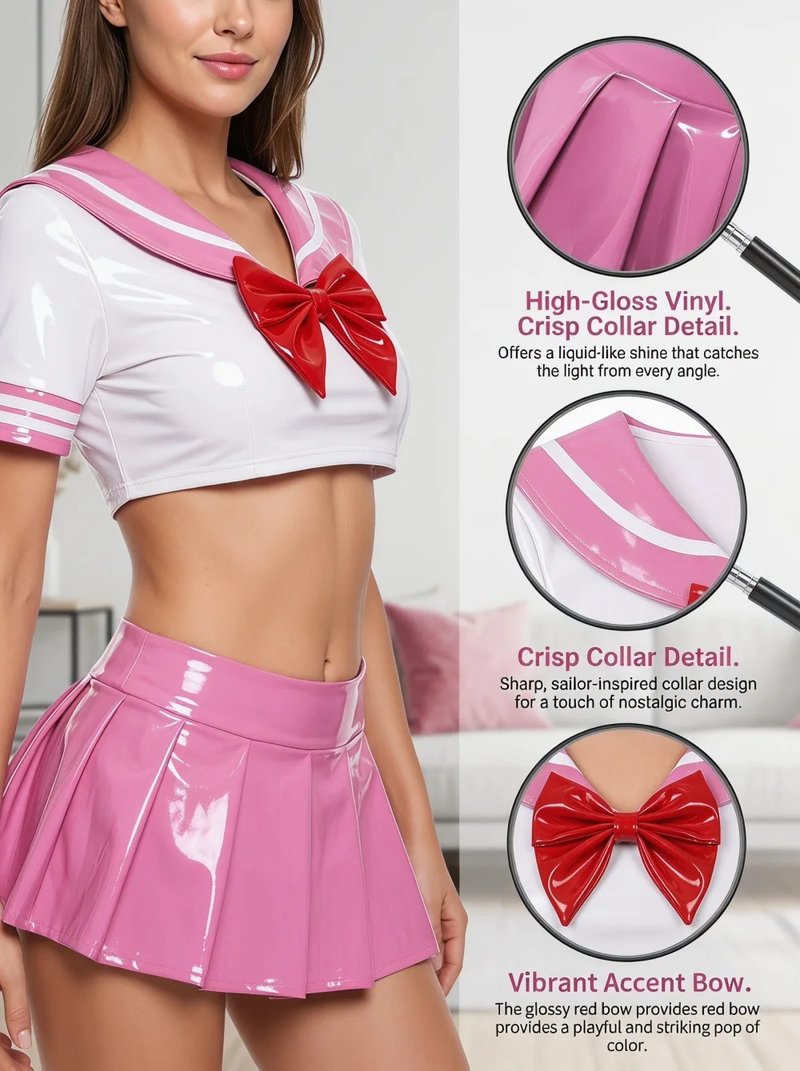 Kawaii Sailor Crop Top & Mini Skirt Set