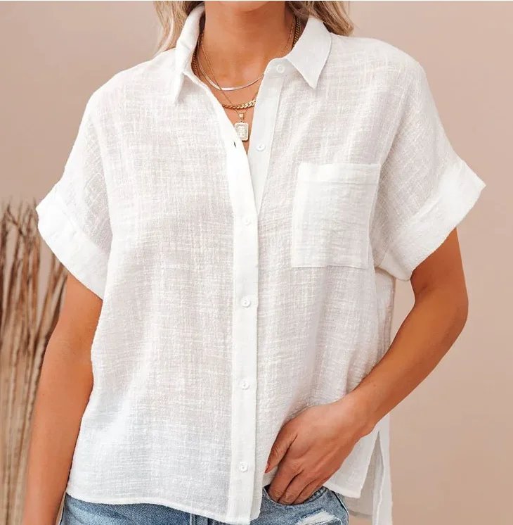 Casual Cotton Linen Women's Shirt