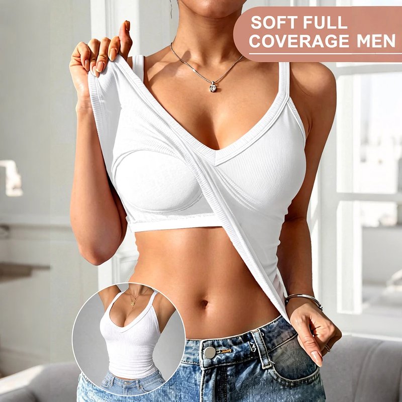 Slim Fit V-Neck Ribbed Tank Top