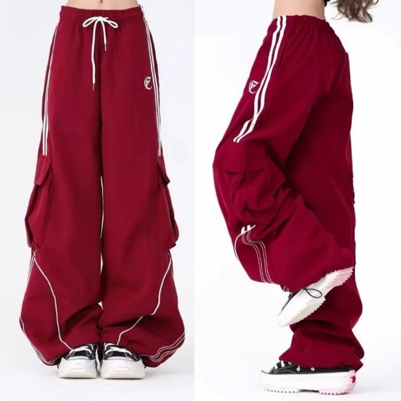 Trendy Black Striped Cargo Pants