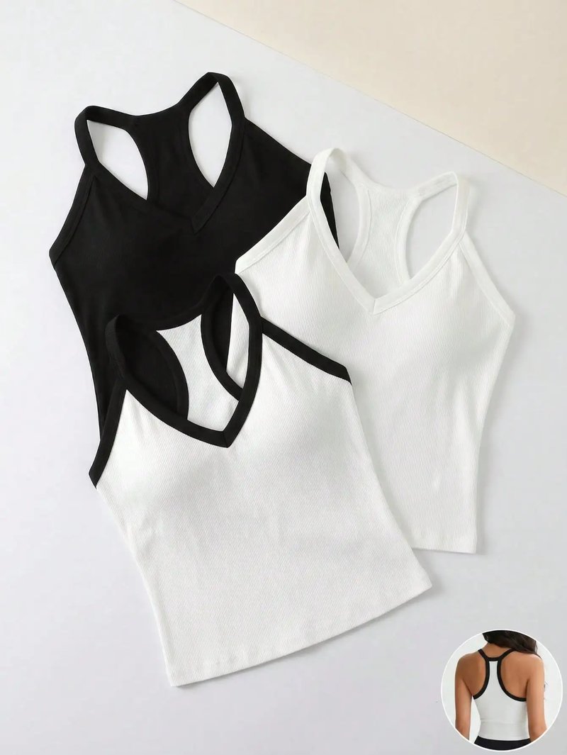 3-Pack Women's V-Neck Crop Tops