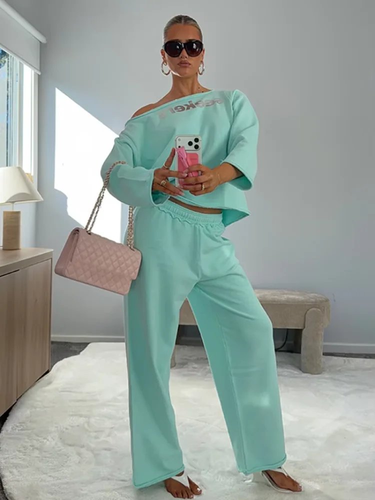 Chic Off-Shoulder Loungewear Set