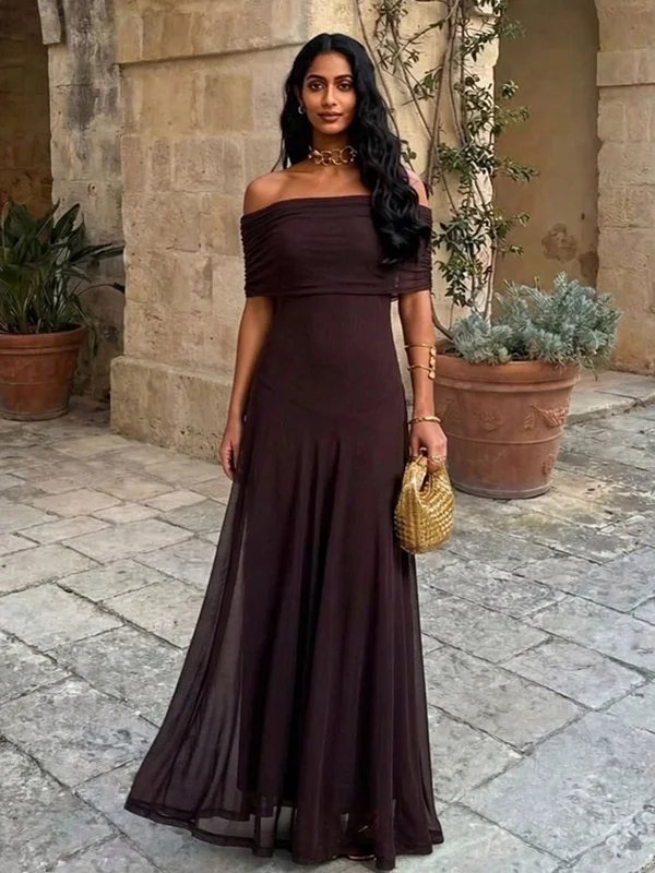 Elegant Off-Shoulder Maxi Dress