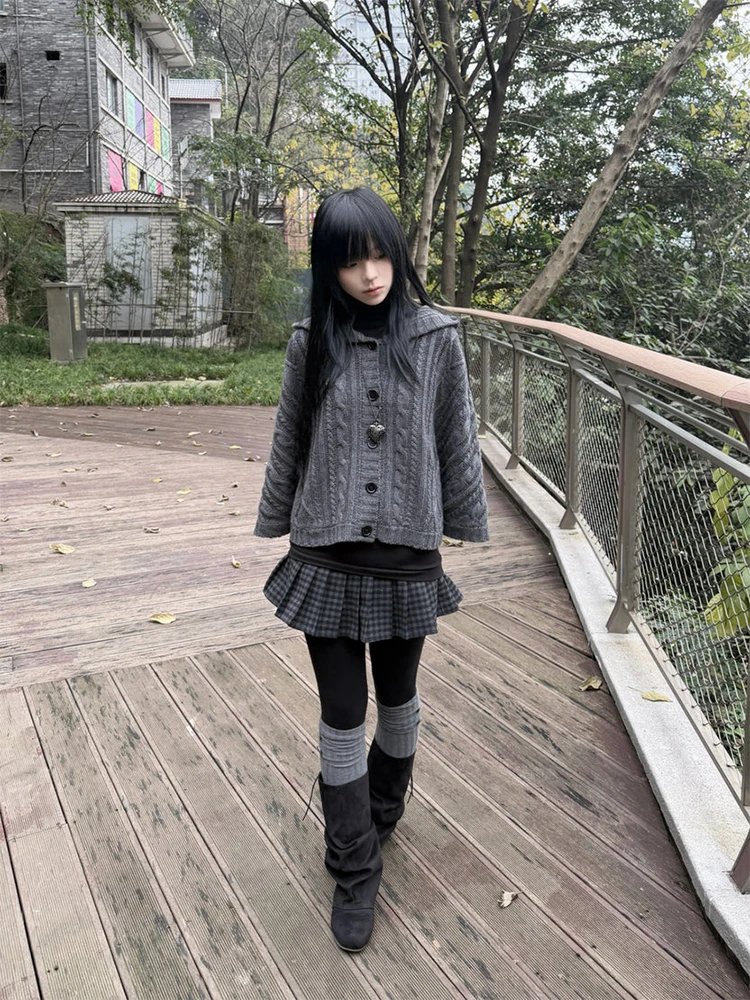 Y2K Goth Knit Cardigan