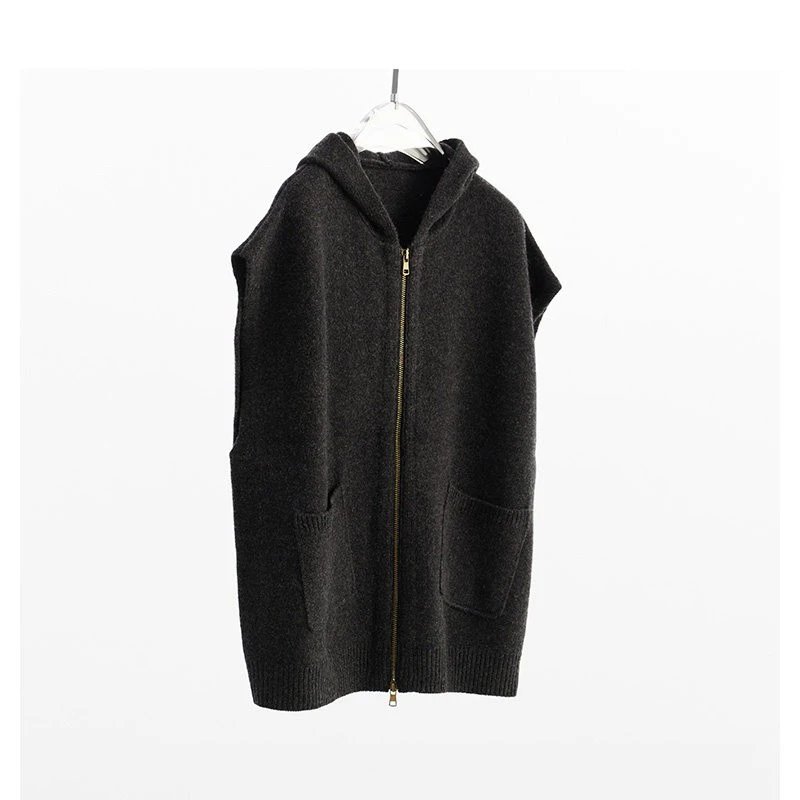 Stylish Hooded Knitted Vest for Women