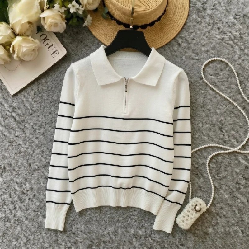 Chic Striped Knit Sweater