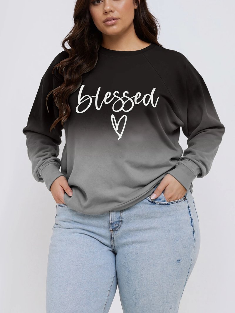 Ombre Heart Graphic Sweatshirt