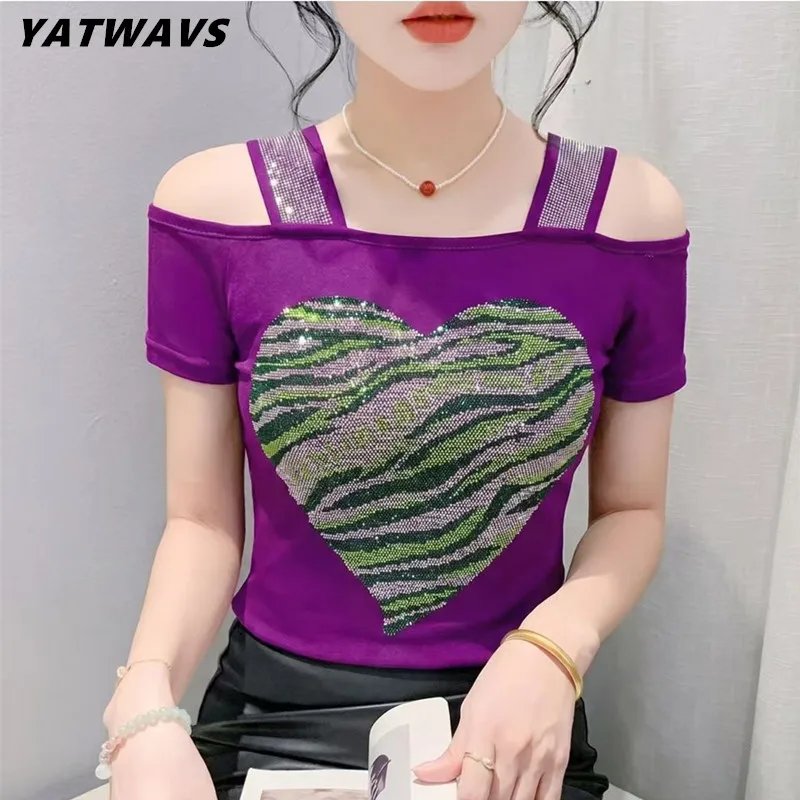 Chic Summer Heart Print T-Shirt
