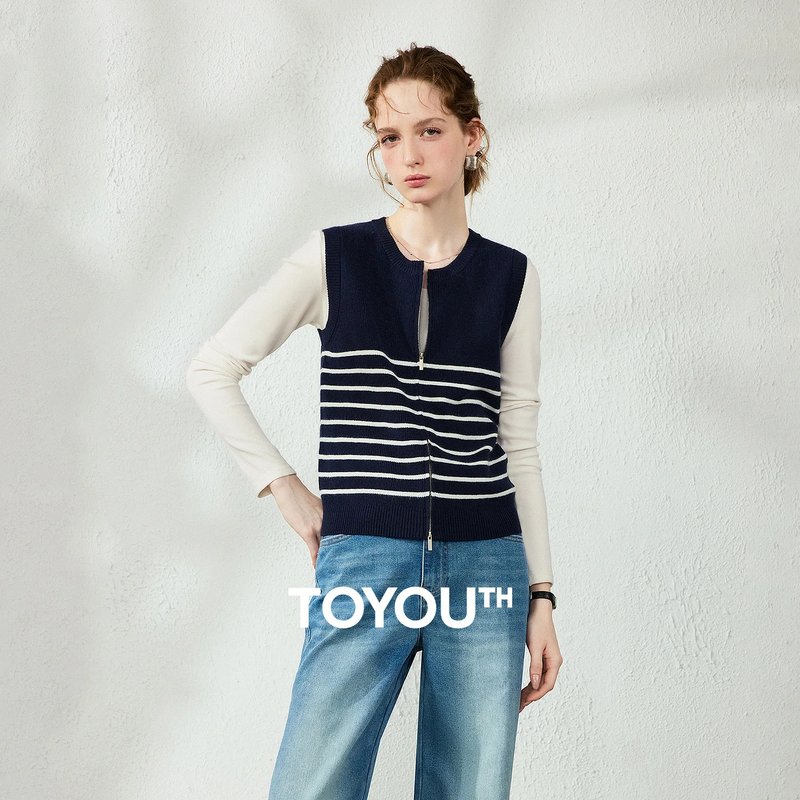 Stylish Striped Knit Vest for Women