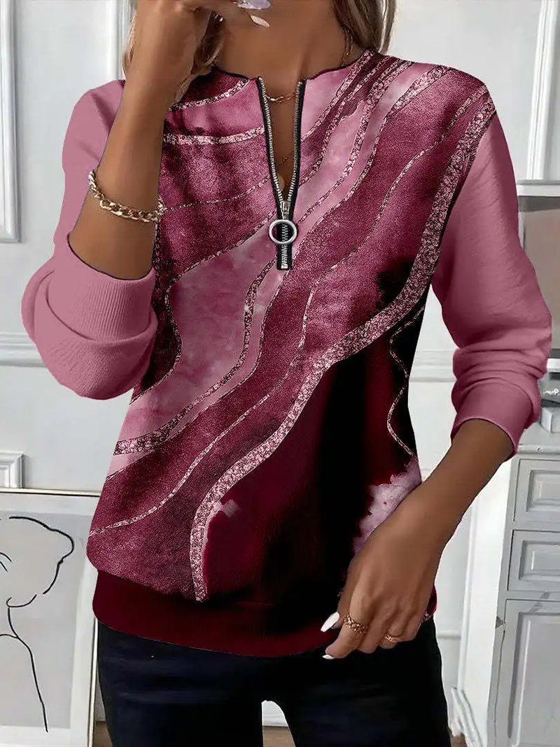 Women's Gradient Wave Casual Top