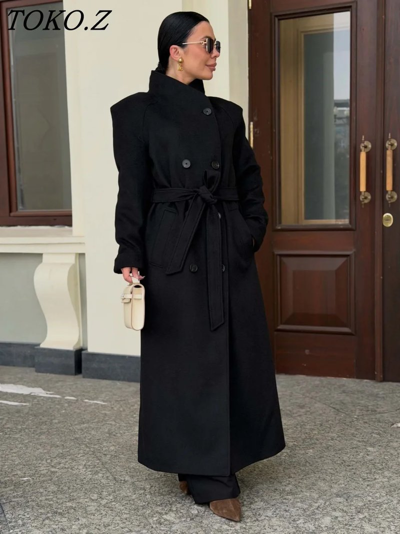 Chic Wool Blend Double Breasted Coat