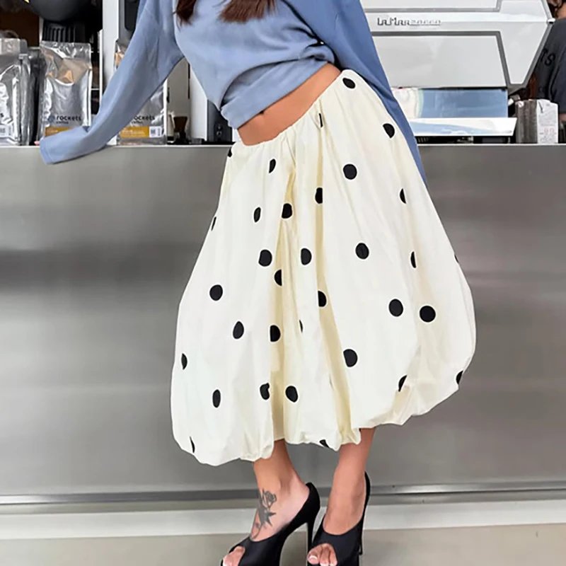 Chic Vintage Polka Dot Skirt