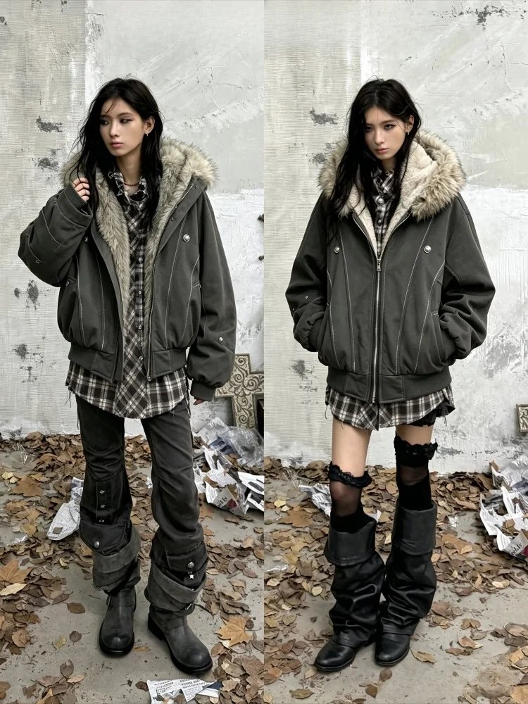 Stylish Winter Faux Fur Parka