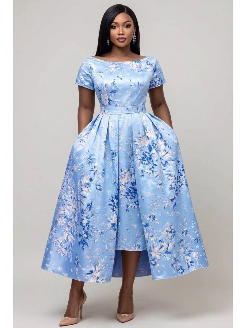 Floral Off-Shoulder Midi Dress