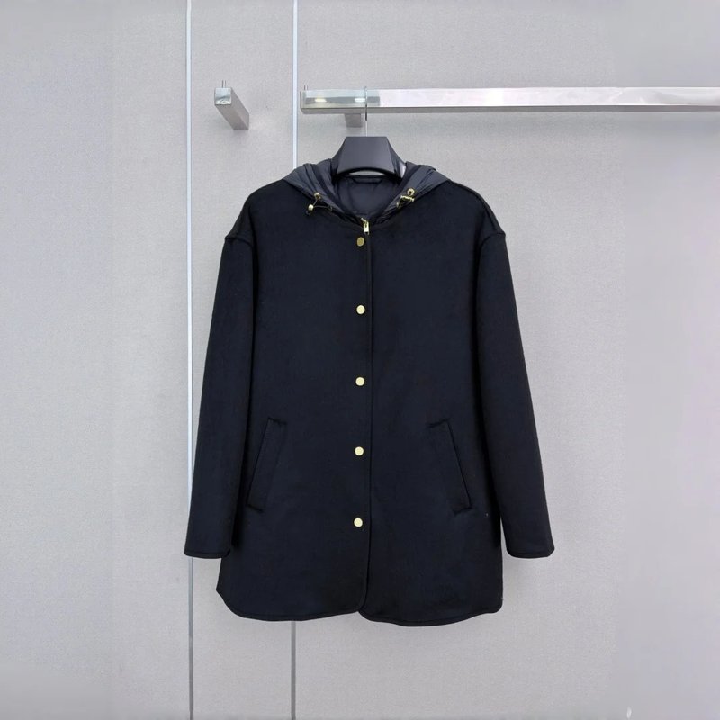Chic Hooded Wool Overcoat for Women