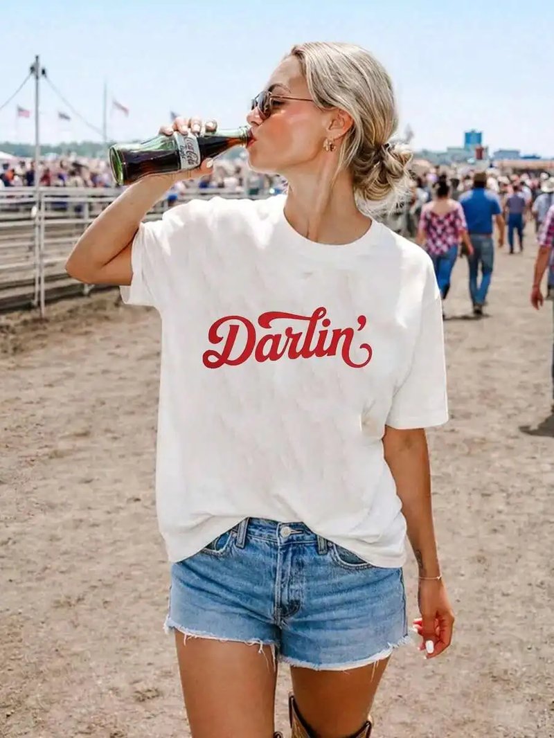 Camo Print Graphic Tee for Women