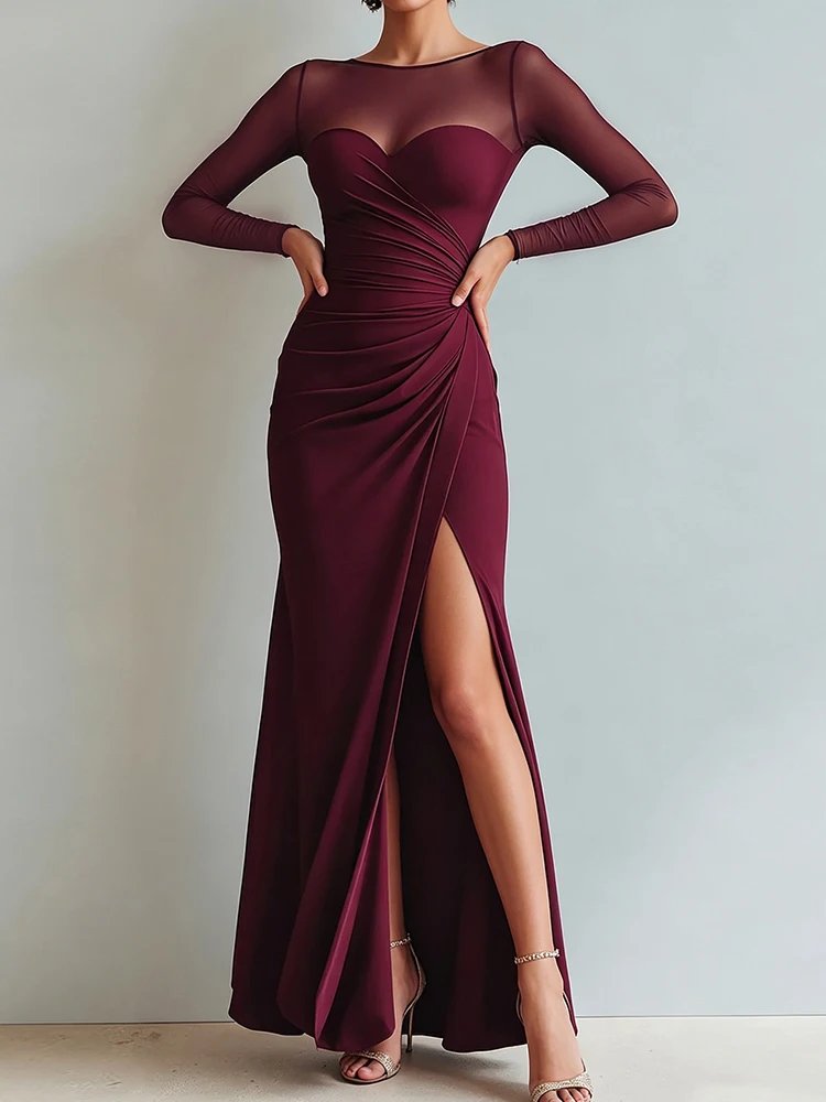 Elegant Mesh Maxi Dress for Women