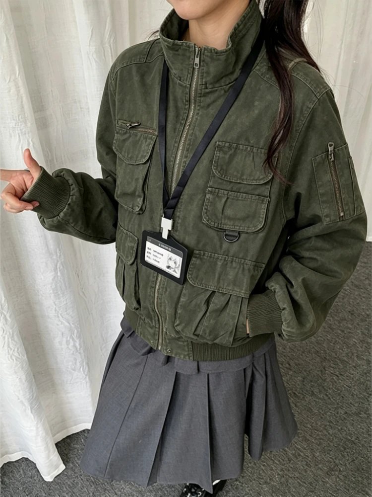 Vintage Cargo Safari Jacket for Women