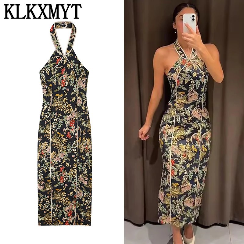 Elegant Backless Midi Dress