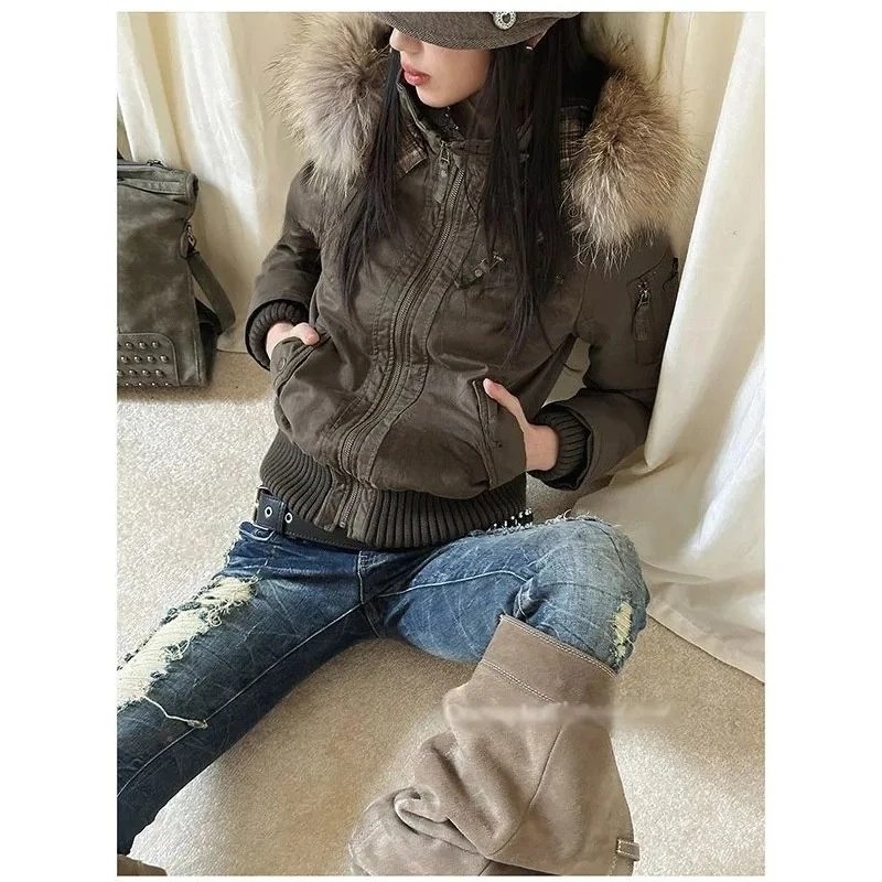 Retro Faux Fur Bomber Jacket