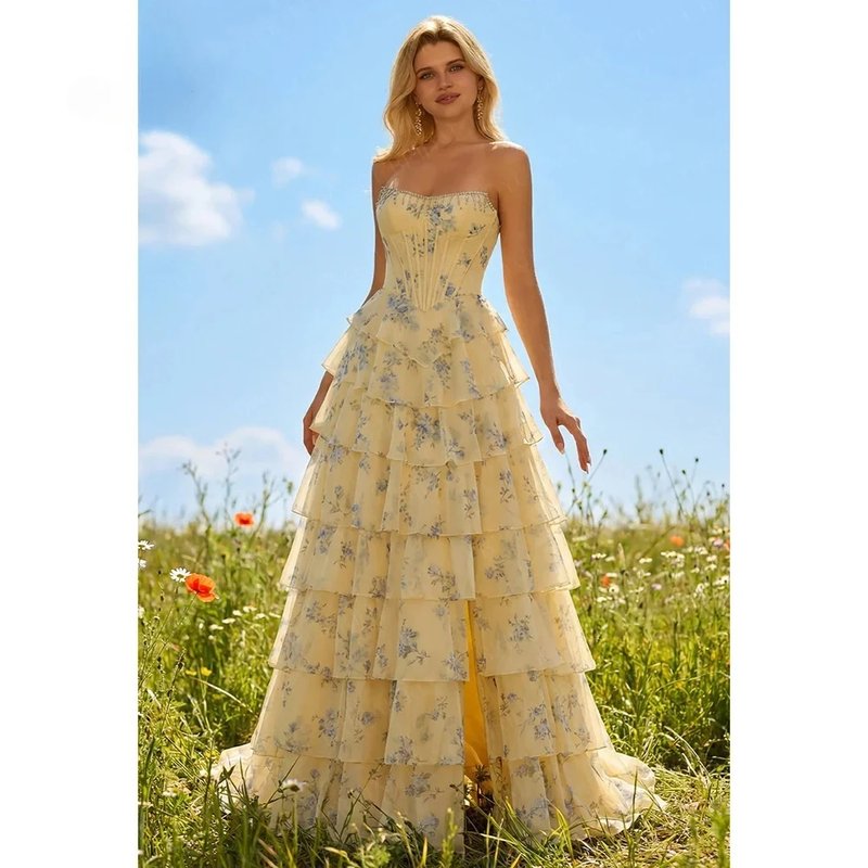 Elegant Strapless A-Line Evening Dress