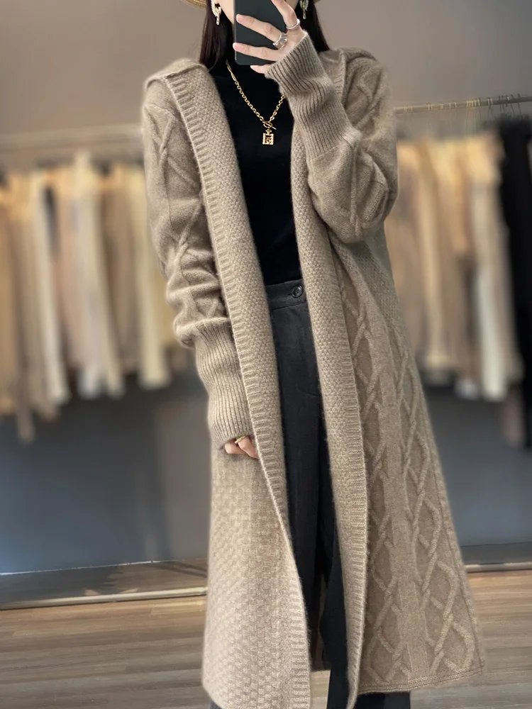 Luxury Merino Wool Hooded Coat