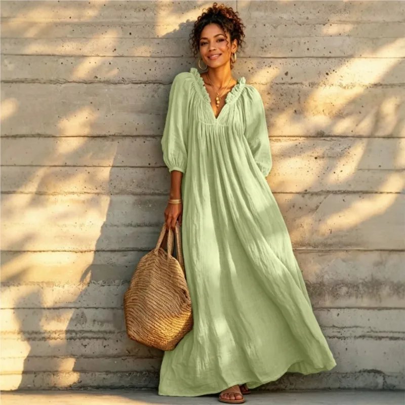 Bohemian V-Neck Maxi Dress