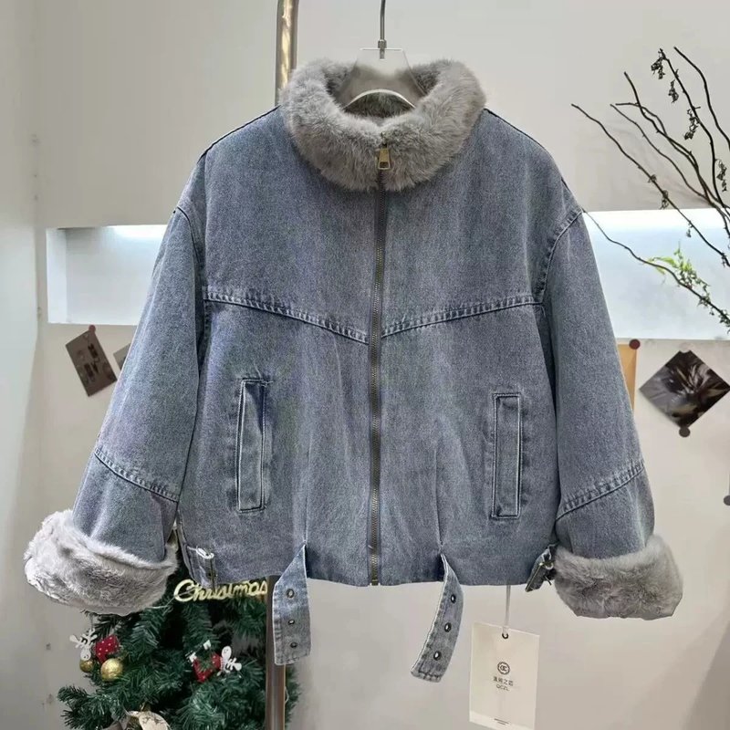 Faux Fur Lined Denim Jacket